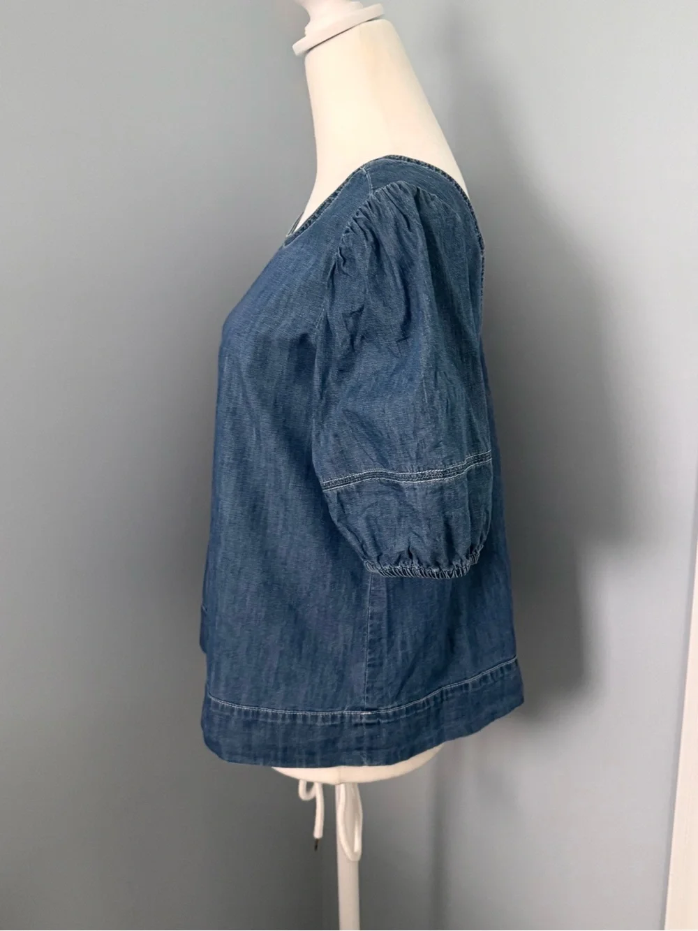 Loft Denim Puff-Sleeve Women's Top - Size XS